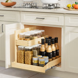 Under Sink Organizers and Storage 22½' W x 21' D, 2 Tier Pull Out Cabinet Organizer with Soft Close, Adjustable Pull Out Cabinet organizer with U Bracket for Bathroom Kitchen(Left) - SolidRoot Buy Furniture USA