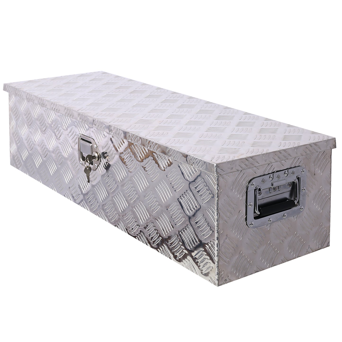 39inch Aluminum tool box,heavy duty truck bed tool box,outdoor trailer pickup storage tool box,RV storage organizer,underbody box w/lock keys,silver 39x13x10inch SolidRoot Buy Furniture USA