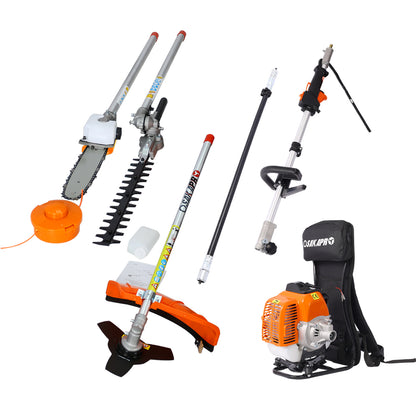 Backpack 4 in 1 Multi-Functional Trimming Tool, 52CC 2-Cycle Garden Tool System with Gas Pole Saw, Hedge Trimmer, Grass Trimmer, and Brush Cutter EPA Compliant SolidRoot Buy Furniture USA