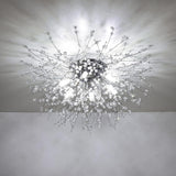 Crystal Flush Mount Ceiling Light, Modern Sputnik Firework Close to Ceiling Lamp, LED Ceiling Light Fixtures for Bedroom Kitchen Island Entryway Hallway Foyer SolidRoot Buy Furniture USA