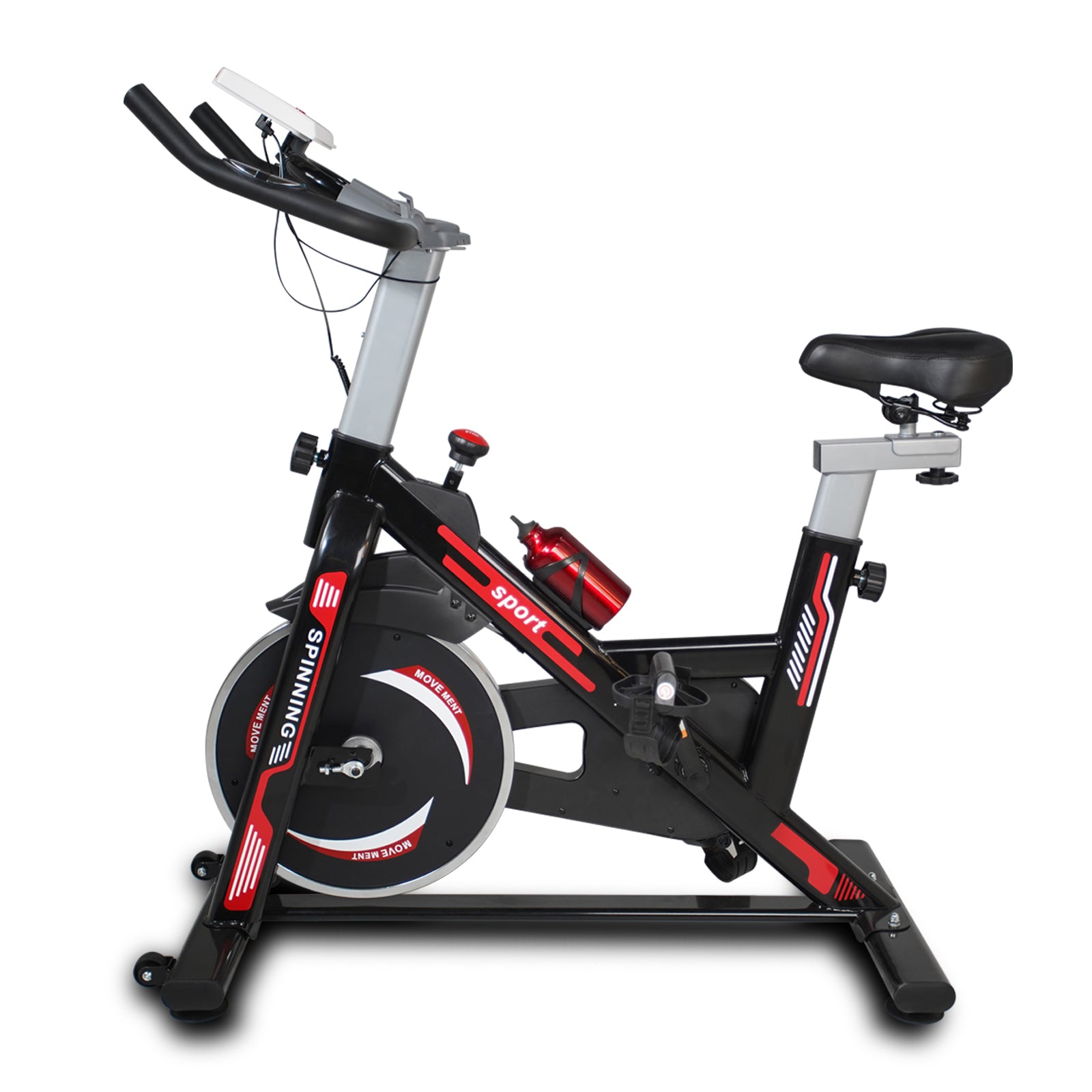 Indoor Exercise Bike Cycling Bike with Comfortable Seat Cushion Black+Red - SolidRoot Buy Furniture USA