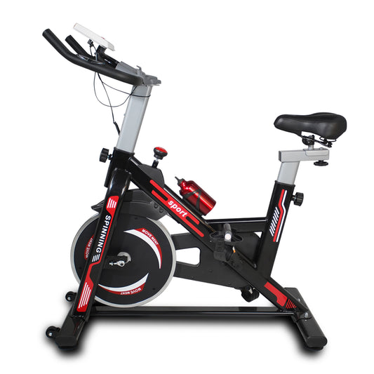 Indoor Exercise Bike Cycling Bike with Comfortable Seat Cushion Black+Red - SolidRoot Buy Furniture USA