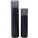 Lantern Column, Set of 2, Decorative Column for Garden in  Industrial Design, Lantern for Outdoor and Indoor, Lantern Including Candles, Oriental, 37 1/2+ 29 1/2 in SolidRoot Buy Furniture USA