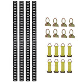 E Track Tie-Down Rail Kit for Garages, Vans, and Trailers with O-Ring Anchors and Rope Tie Offs, Black Steel, 8ft SolidRoot Buy Furniture USA