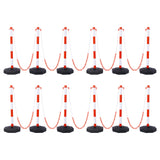12 Pack Traffic Delineator Post Cones with Fillable Base, Adjustable Plastic Safety Barrier with 5Ft Plastic Chain, Outdoor and Indoor Crowd Control Stanchion for Traffic Control and warning W/R SolidRoot Buy Furniture USA