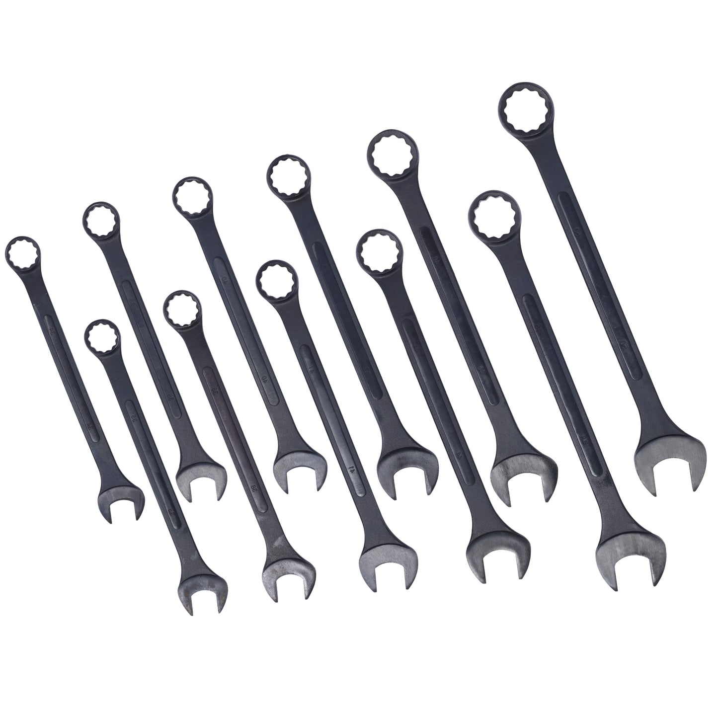 Jumbo Combination Wrench Set extra large, Metric, 11-piece, 34 to 50mm,Black Oxide, with Pouch SolidRoot Buy Furniture USA