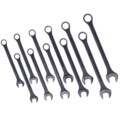 Jumbo Combination Wrench Set extra large, Metric, 11-piece, 34 to 50mm,Black Oxide, with Pouch SolidRoot Buy Furniture USA