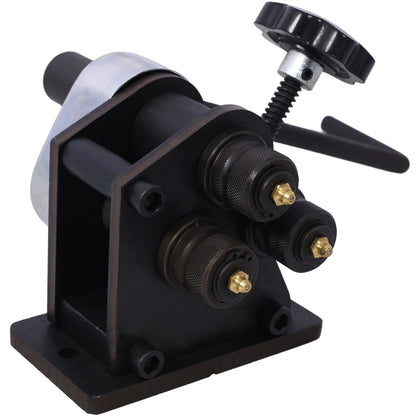 Ring Roller Bender 3',Ring Manual Roller Bender up to1/4' Round Steel & 1' x 3/16' Flat Steel,Hardened Steel Portable Hand Crank Ring Roller 13-1/2'' Long Handle SolidRoot Buy Furniture USA