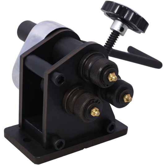 Ring Roller Bender 3',Ring Manual Roller Bender up to1/4' Round Steel & 1' x 3/16' Flat Steel,Hardened Steel Portable Hand Crank Ring Roller 13-1/2'' Long Handle SolidRoot Buy Furniture USA