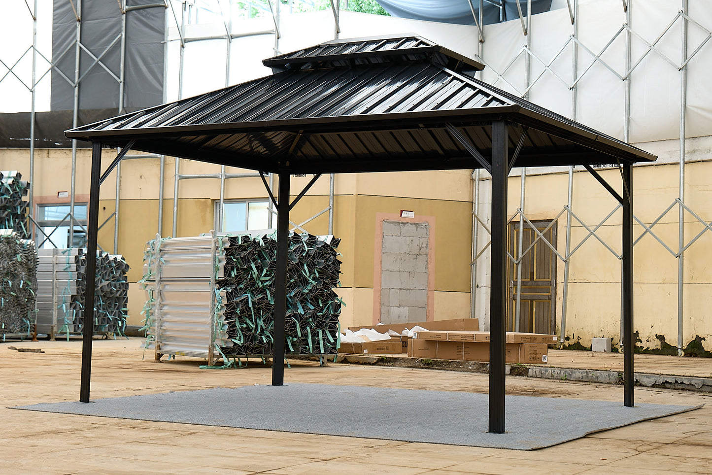 10*10FT patic gazebo,aluminum gazebo with steel canopy,Outdoor Permanent Hardtop Gazebo Canopy for Patio, Garden, Backyard SolidRoot Buy Furniture USA