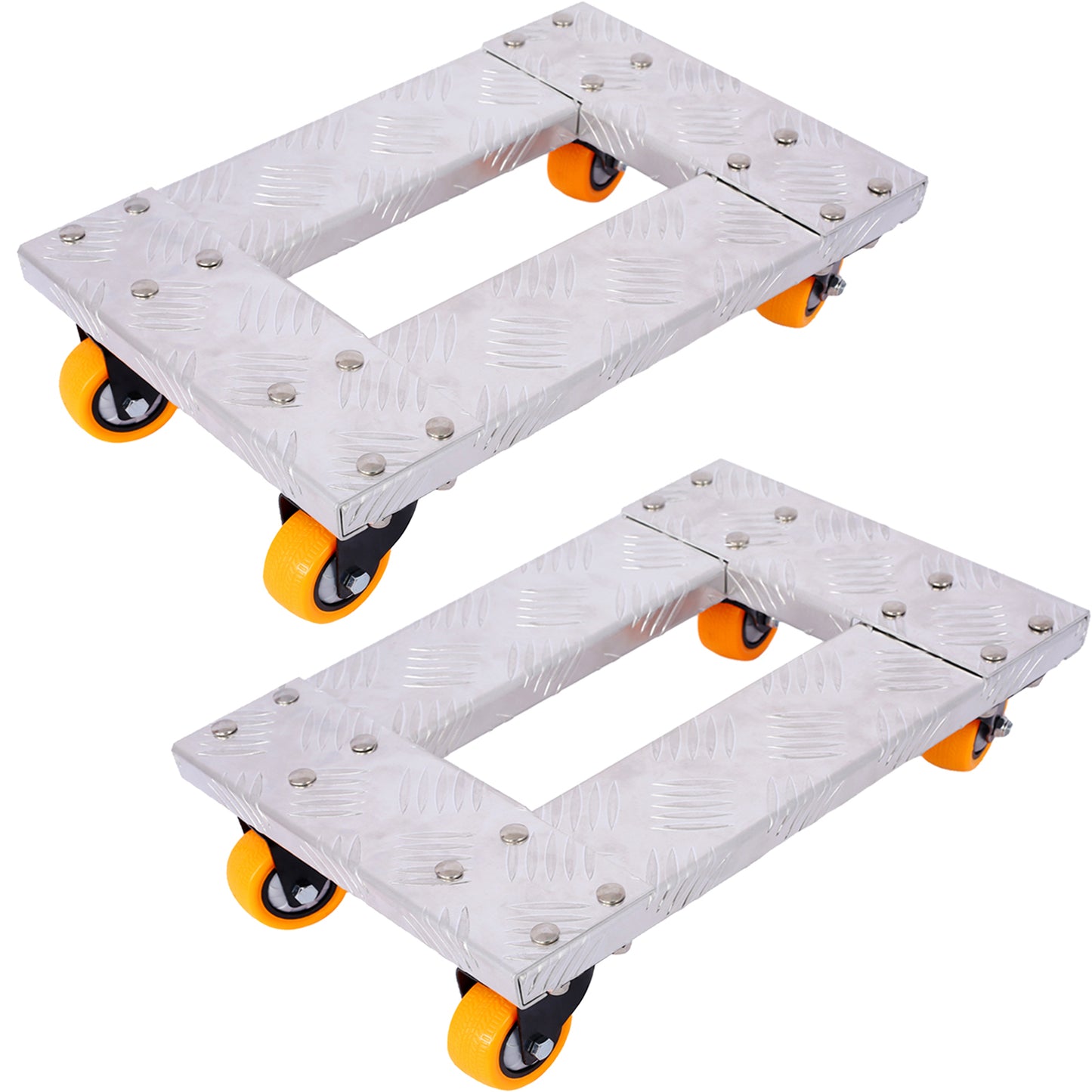 Movers Dolly Heavy Duty Furniture Dolly Trolley Cart  18''x12'' Aluminum Frame with 3'' TPU Professional Casters with Brake Option 2pcs set SolidRoot Buy Furniture USA