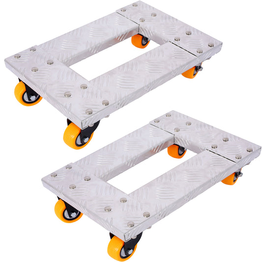 Movers Dolly Heavy Duty Furniture Dolly Trolley Cart  18''x12'' Aluminum Frame with 3'' TPU Professional Casters with Brake Option 2pcs set SolidRoot Buy Furniture USA