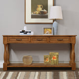 63inch Long Wood Console Table with 3 Drawers and 1 Bottom Shelf for Entryway Hallway Easy Assembly Extra-thick Sofa Table( Brown) SolidRoot Buy Furniture USA