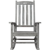 Wooden Light Gray Oversized Porch Rocker Chair With Wide Seat and Tall Backrest, High Back Smooth Rocking Chairs for Outdoor & Indoor SolidRoot Buy Furniture USA
