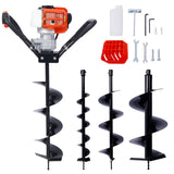 V-Type 52CC 2 Stroke Gas Post Hole Digger One Man Auger EPA Machine Plant Soil Digging Fence withHole Digger Replacement Auger Bits L4'+L8'+L10'+L12' SolidRoot Buy Furniture USA