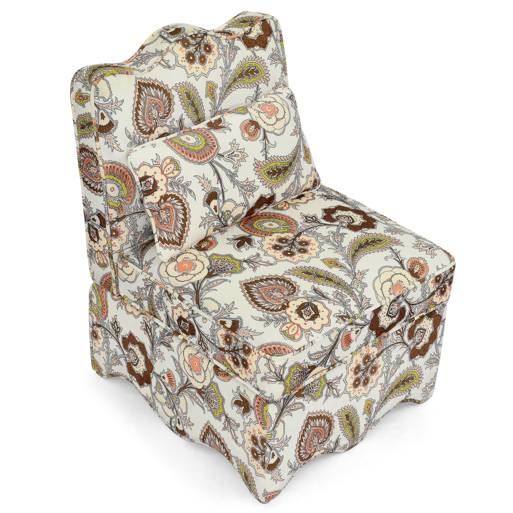 Elegant Flannel Single Dining Chair with Cushion and Pillow in Brown, Soft Fabric and Wood Frame SolidRoot Buy Furniture USA
