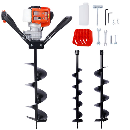 V-Type 52CC 2 Stroke Gas Post Hole Digger One Man Auger EPA Machine Plant Soil Digging Fence withHole Digger Replacement Auger Bits L4'+L6'+L8' DRILL BITS SolidRoot Buy Furniture USA