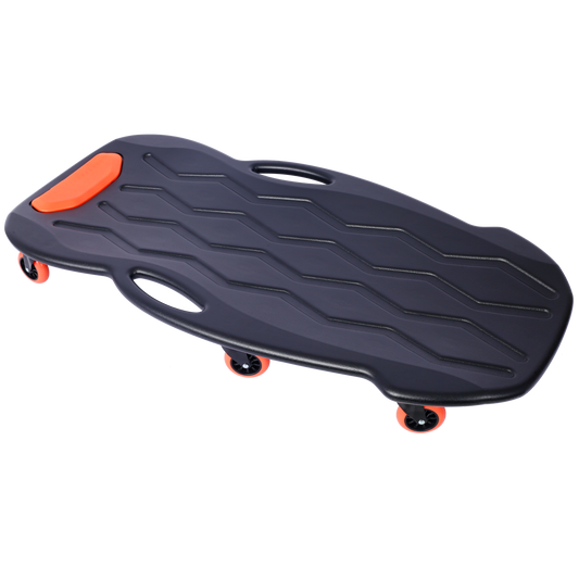Plastic Creeper 42 Inch with carrying bag - Blow Molded Ergonomic HDPE Body with Padded Headrest & Dual Tool Trays - 330 Lbs Capacity ORANGE SolidRoot Buy Furniture USA