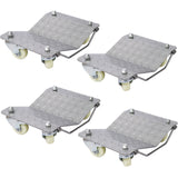 Heavy Duty Gray Car Dolly Set, 6000lbs Capacity, Metal Construction, 11.5W x 15L Inches SolidRoot Buy Furniture USA