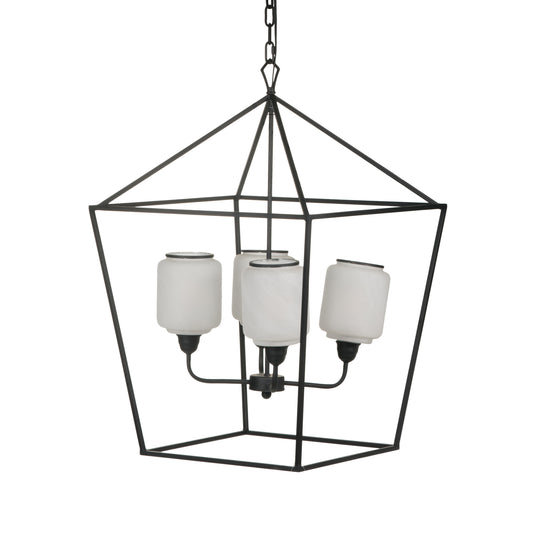 21.7x21.7x33.5 ' Iron Chandelier, Sleek Industrial Style Hanging Light Fixture for Kitchen Dining Room Foyer Entryway, Bulb Not Included SolidRoot Buy Furniture USA