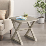 Accent Table - End - Side Table - Square - Nightstand - Antique White 22.00 x 23.50 x 23.50 in SolidRoot Buy Furniture USA