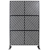 Outdoor & Indoor Privacy Screen Metal Privacy Screen 76' H×48' W, Freestanding Decorative Privacy Screen for Deck Balcony Patio, Privacy Fence Panels for Outside Lawn Garden PS113 BLACK SolidRoot Buy Furniture USA