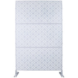 Outdoor & Indoor Privacy Screen Metal Privacy Screen 76' H×48' W, Freestanding Decorative Privacy Screen for Deck Balcony Patio, Privacy Fence Panels for Outside Lawn Garden PS107 WHITE SolidRoot Buy Furniture USA