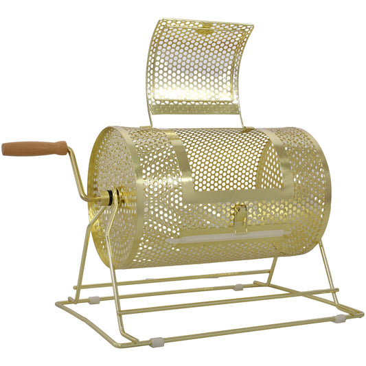 Raffle Ticket Spinner - 12 x 8 Raffle Drum Lottery Spinning Drawing, Brass Plated Raffle Tickets Roll Box with Wooden Turning Handle Holds 2500 Tickets or 100 Ping Pong Balls for Events SolidRoot Buy Furniture USA