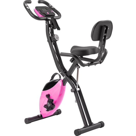 Exercise Bike,Workout Bikes for Home,Folding Stationary Bikes for Home with 16-Level Magnetic Resistance, 300LBS Capacity X-Bike Indoor Exercise Equipment with Heart Rate Sensor & LCD Monitor - SolidRoot Buy Furniture USA