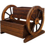 Wooden Wagon Planter Box, Garden Planter with Wheels,Decorative Planter for Flowers Herbs Vegetables for Indoor & Outdoor Décor,Wooden Flower Cart for Patio Garden Balcony Decoration. SolidRoot Buy Furniture USA