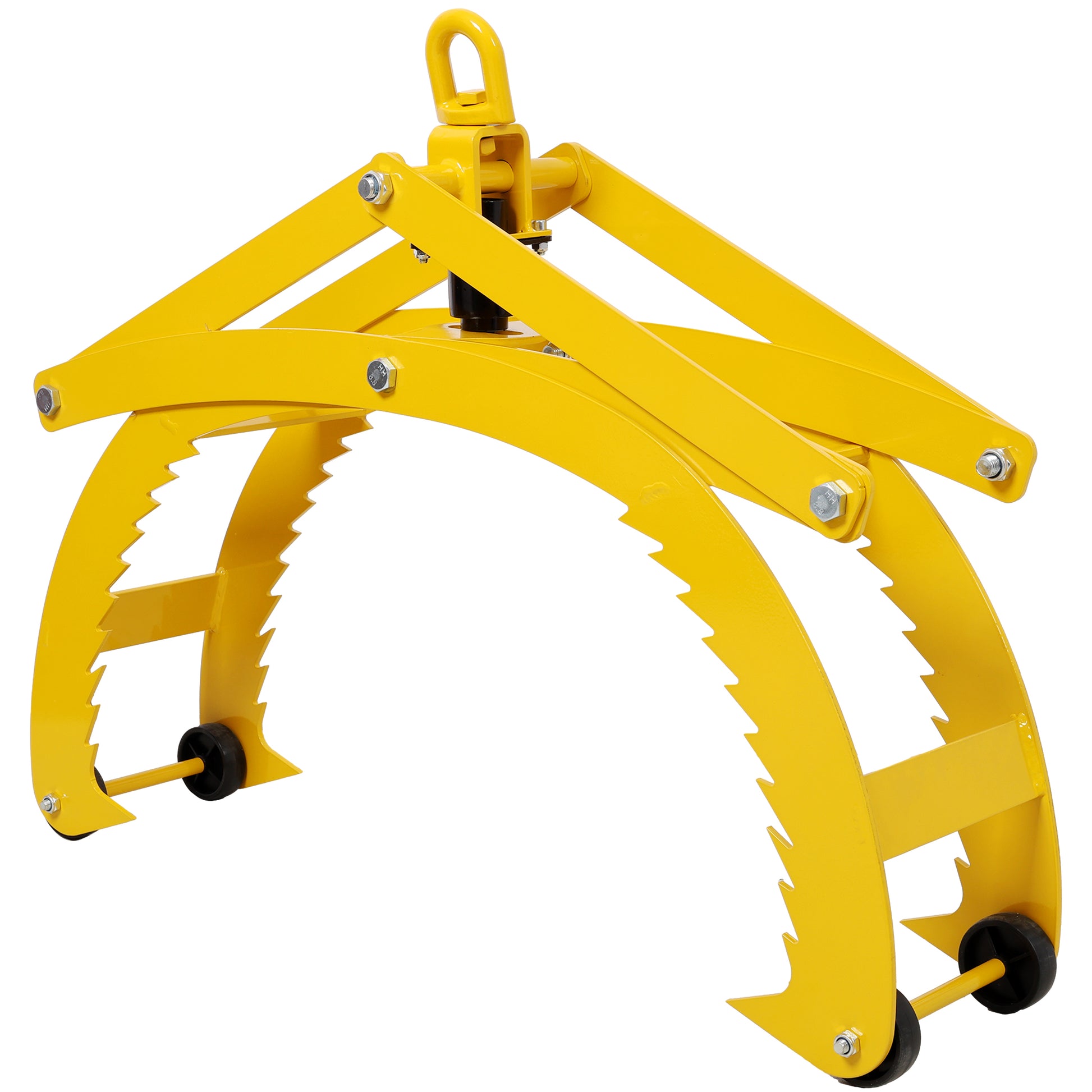 Automatic Grip and Release Log Tongs, 360° Swivel Lifting Tongs with 4 Claws 25' Open, 3300 LBS Load Capacity, Fit For Forklift, ATV, Tractor and so on. Yellow Color SolidRoot Buy Furniture USA