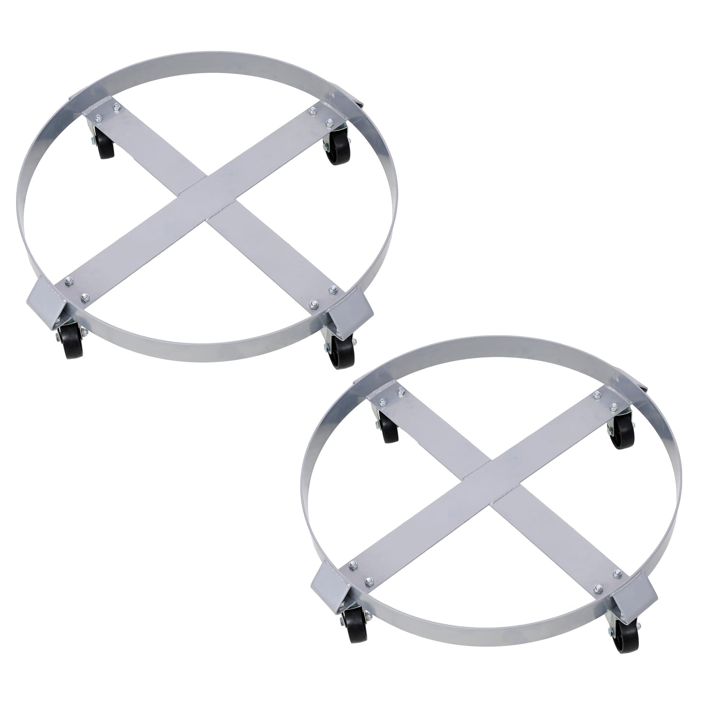 2Pcs Drum Dolly for 55 Gallon Drums,Barrel Dolly with 4 Swivel Caster Wheels,Heavy Duty Steel Frame Drum Cart with Brake for Workshops, Factories, Warehouses SolidRoot Buy Furniture USA