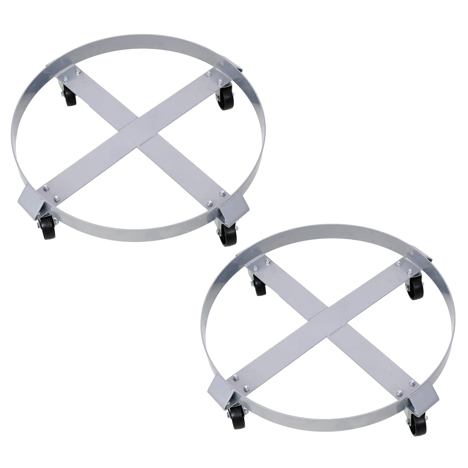 2Pcs Drum Dolly for 55 Gallon Drums,Barrel Dolly with 4 Swivel Caster Wheels,Heavy Duty Steel Frame Drum Cart with Brake for Workshops, Factories, Warehouses SolidRoot Buy Furniture USA