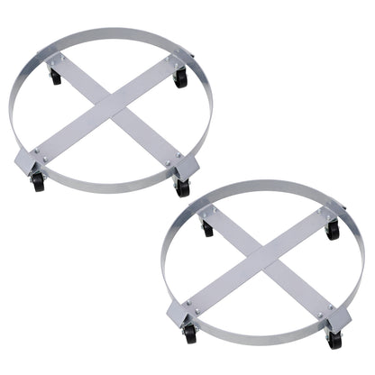 2Pcs Drum Dolly for 55 Gallon Drums,Barrel Dolly with 4 Swivel Caster Wheels,Heavy Duty Steel Frame Drum Cart with Brake for Workshops, Factories, Warehouses SolidRoot Buy Furniture USA