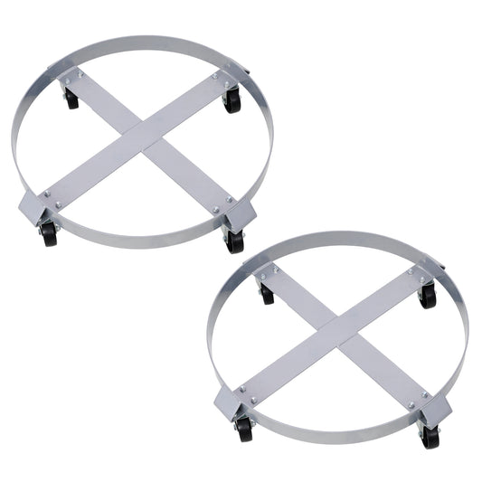 2Pcs Drum Dolly for 55 Gallon Drums,Barrel Dolly with 4 Swivel Caster Wheels,Heavy Duty Steel Frame Drum Cart with Brake for Workshops, Factories, Warehouses SolidRoot Buy Furniture USA