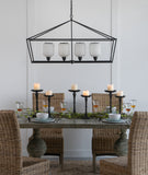 41.7x14.2x23.8' Iron Chandelier, Sleek Industrial Style Hanging Light Fixture for Kitchen Dining Room Foyer Entryway, Bulb Not Included SolidRoot Buy Furniture USA