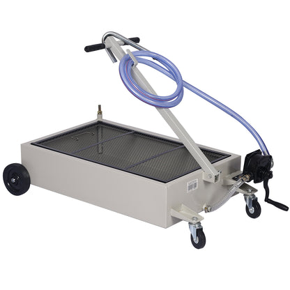 Heavy-Duty 20-Gallon Low-Profile Oil Drain with Pump Gray Polypropylene SolidRoot Buy Furniture USA
