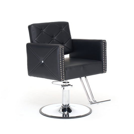 Barber Chair for Hair Stylist- 360° Swivel, Adjustable Height, Capacity 350 LBS with Heavy Duty Hydraulic Pump,BLACK SolidRoot Buy Furniture USA