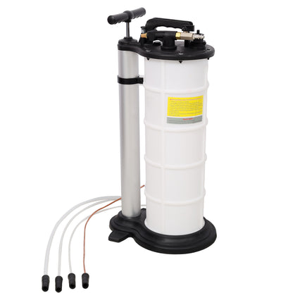 9L Pneumatic/Manual Oil Extractor Pump for Automotive Fluids in White and Black Plastic SolidRoot Buy Furniture USA