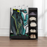 Golf Bag Organizer for Garage, Premium Wooden Golf Clubs Storage Rack Fit 2 Golf Bags, Golf Trunk Organizer for Car Garage Club Shed Basement,Black - SolidRoot Buy Furniture USA