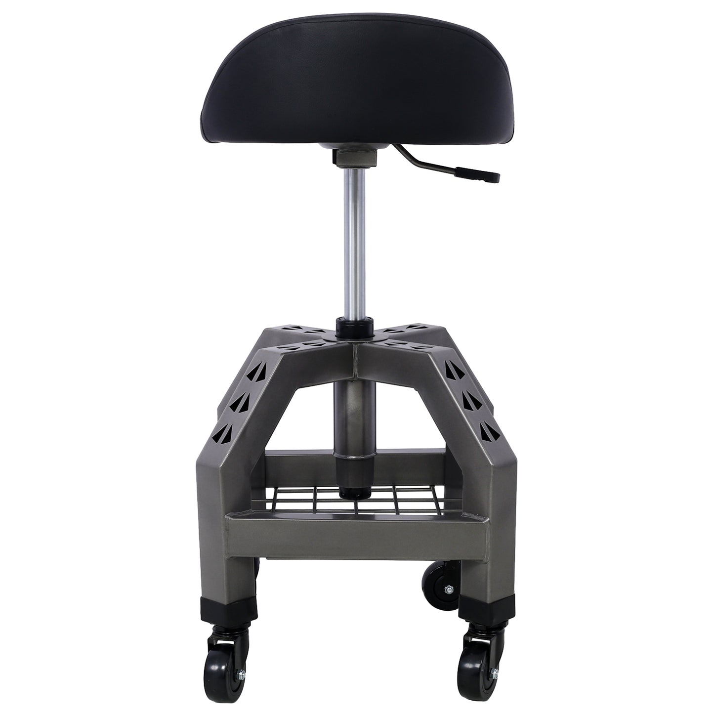 Pneumatic 360 Degree Swivel Stool, Mechanics Rolling Creeper Seat, Heavy Duty Rolling Mechanics Stool, Shop Stool with Casters  gray SolidRoot Buy Furniture USA