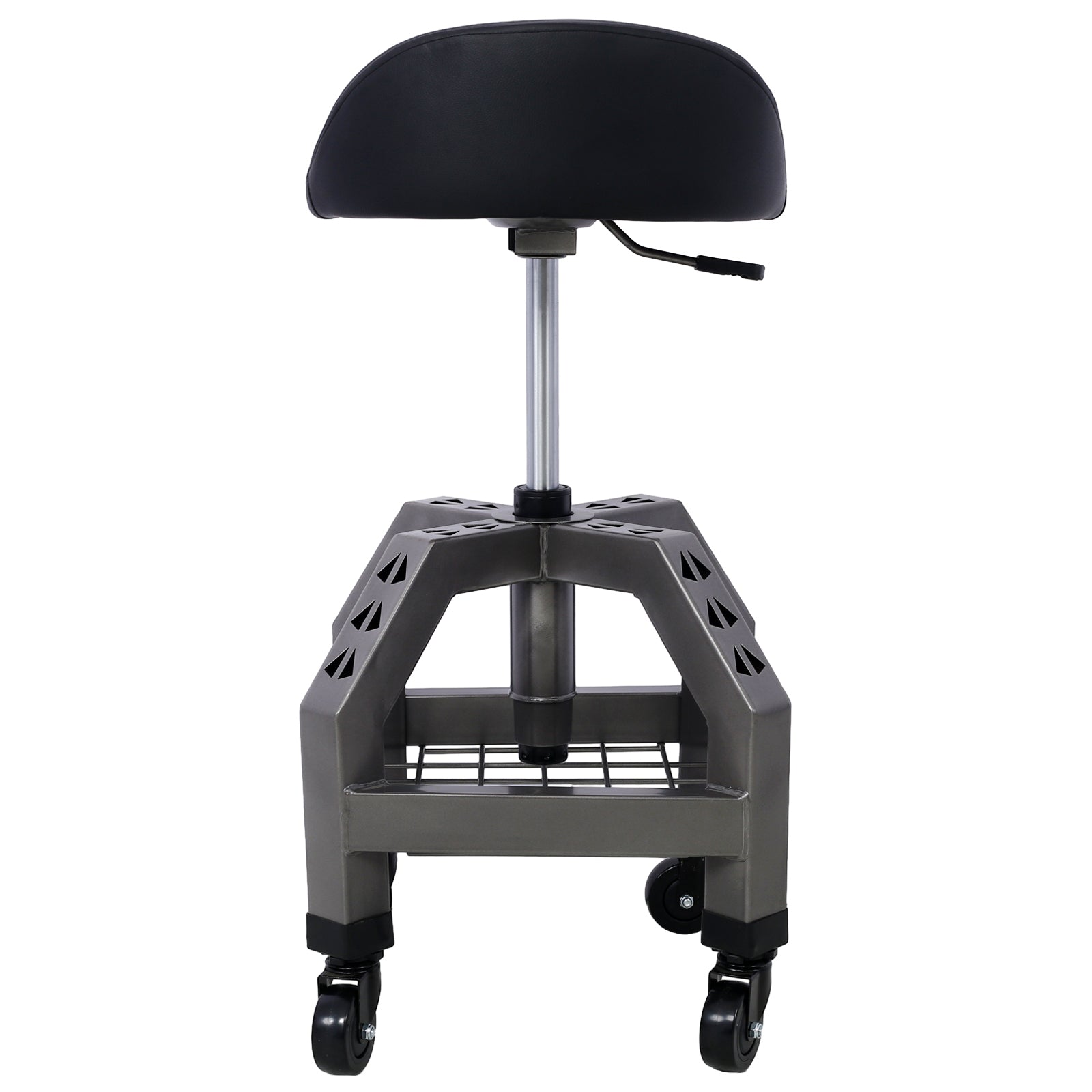 Pneumatic 360 Degree Swivel Stool, Mechanics Rolling Creeper Seat, Heavy Duty Rolling Mechanics Stool, Shop Stool with Casters  gray SolidRoot Buy Furniture USA
