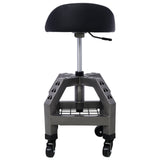 Pneumatic 360 Degree Swivel Stool, Mechanics Rolling Creeper Seat, Heavy Duty Rolling Mechanics Stool, Shop Stool with Casters  gray SolidRoot Buy Furniture USA