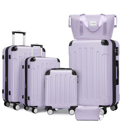 Luggage Sets 6 Piece with Duffel Bags, Hardside Expandable Suitcases with Spinner Wheels TSA Lock, Lavender SolidRoot Buy Furniture USA