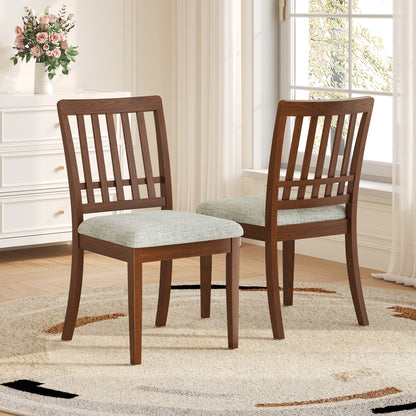 2-Piece Modern Scandinavian Dining Chairs, Curved Wood Backrest with Gray Fabric Seat, Finish for Dining Room and Apartment, Easy to Assembly -LIGHT BROWN-BROWN SolidRoot Buy Furniture USA
