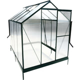 6.3'*8.2'*7' Polycarbonate Greenhouse, Heavy Duty Outdoor Aluminum Walk-in Green House Kit with Rain Gutter, Vent and Door for Backyard Garden, color green SolidRoot Buy Furniture USA
