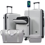 Luggage Sets 5 Piece with Half-opening, Hardside Carry On Suitcase Set with Double Spinner Wheel, Lightweight Travel Luggage with USB Port,TSA Locks - SolidRoot Buy Furniture USA
