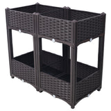 Planter Raised Beds - Elevated Planter Garden Box with Drainage Plug Raised Garden Beds for Vegetable/Flower/Herb Outdoor Standing Planter Beds Gardening Kit,Brown,31.5'x15.7'x27.7' SolidRoot Buy Furniture USA