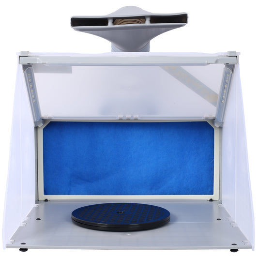 Portable Airbrush Spray Booth with 3 LED Lights, Extra Replaceable Extra Filter Pad, Turn Table and 6ft Exhaust Extension Hose for Hobby, Painting, Art Craft SolidRoot Buy Furniture USA