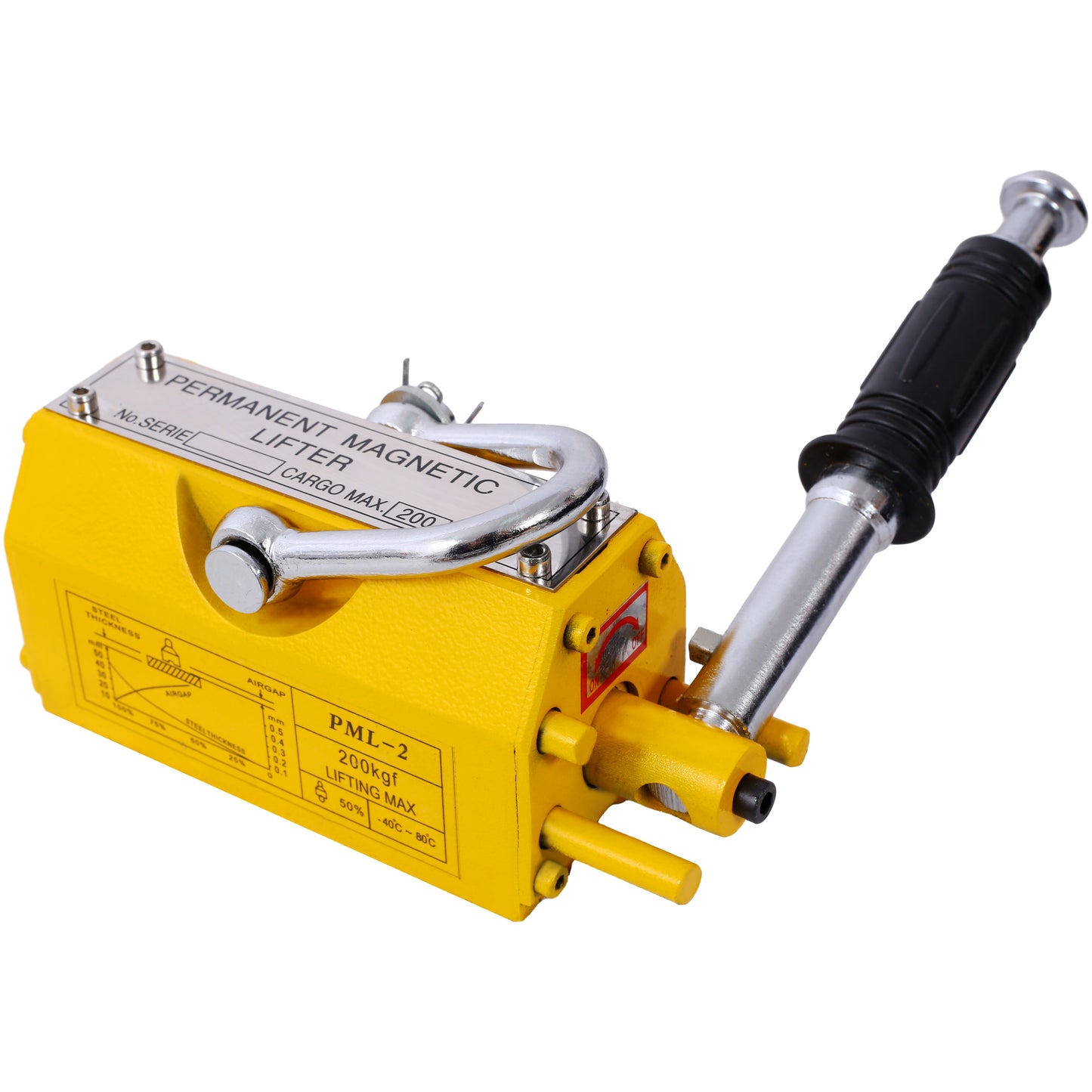 Permanent Magnetic Lifting with Release, 440 lbs/200kg Heavy Duty Magnet, 2.5 Safety Factor, Neodymium & Steel for Hoist, Shop Crane, Block, Board Lifting Plate Steel SolidRoot Buy Furniture USA